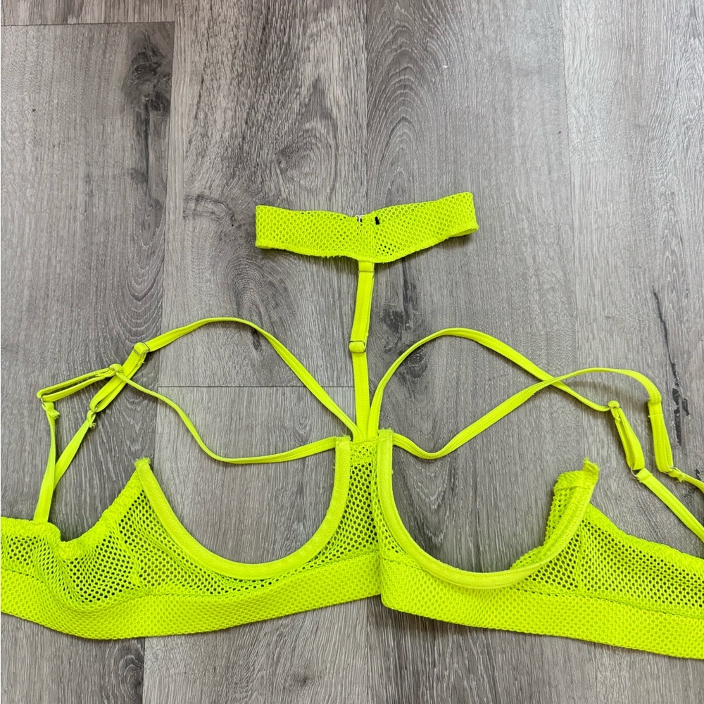 Neon Yellow Mesh Bikini Set - Picture 2 of 5
